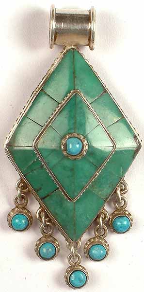 Turquoise Pendant with Dangles