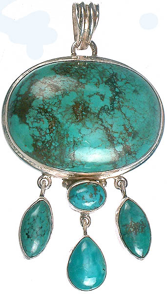 Turquoise Pendant with Dangles