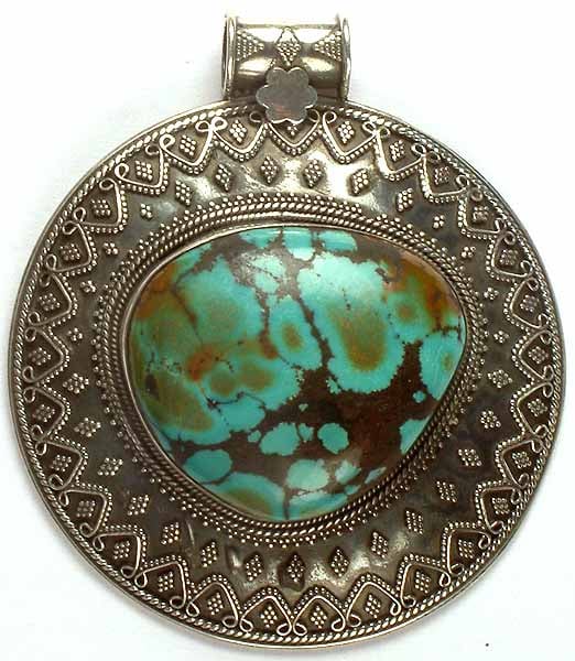Turquoise Pendant with Granulation