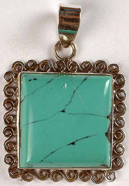 Turquoise Pendant with Spirals