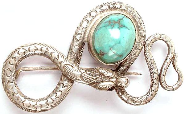 Turquoise Serpent Brooch
