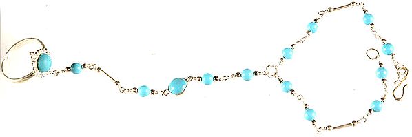Turquoise Slave Bracelet Attached with Ring