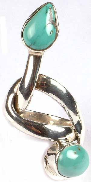 Turquoise Stylized Serpent Ring