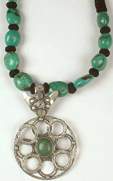 Turquoise Tribal Necklace From Rajasthan