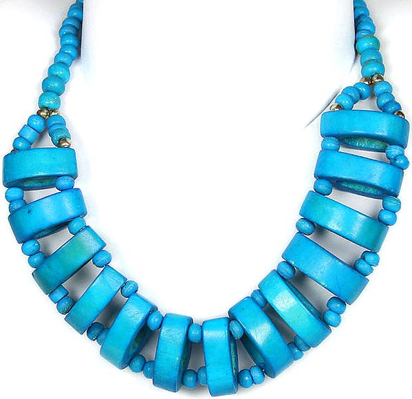 Turquoise-Colored Beaded Necklace