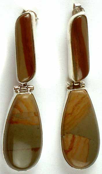 Twin Agate Hinged Earrings