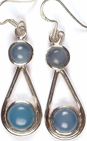 Twin Blue Chalcedony Earrings