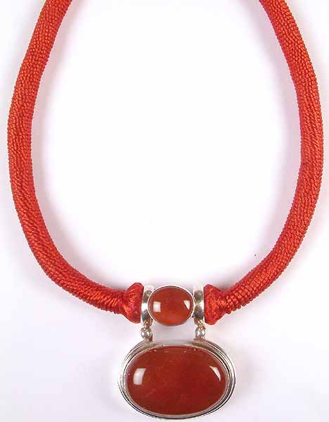 Twin Carnelian Necklace with Matching Cord