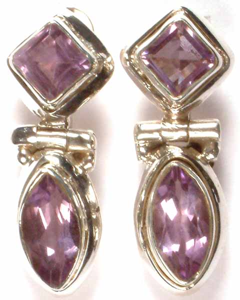 Twin Faceted Amethyst Tops