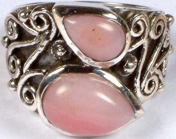 Twin Pink Opal Ring