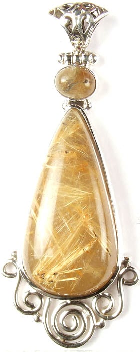 Twin Rutilated Quartz Pendant with Spiral