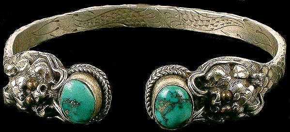 Twin Turquoise Dragon Bracelet