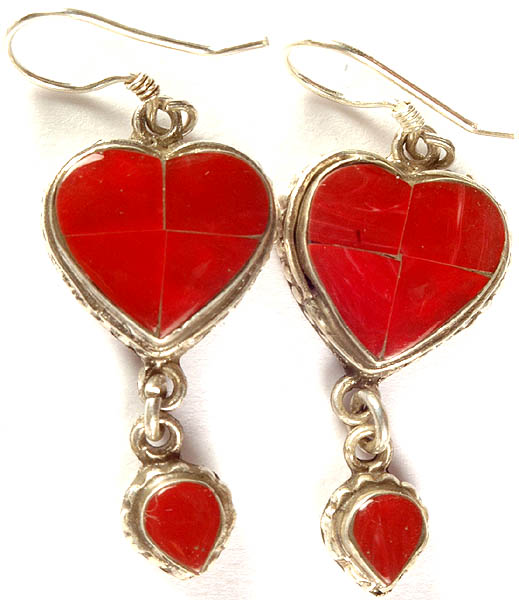 Valentine Inlay Earrings with Charms