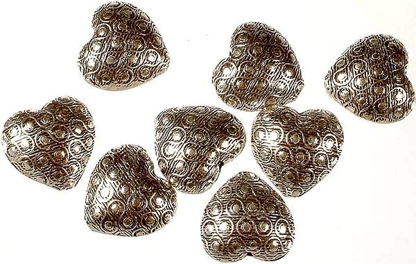 Sterling Silver Small Heart-Shaped Beads