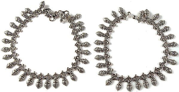 Vegetative Anklets of Sterling Silver (Price Per Pair)