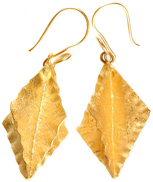 Vegetative Gold Plated Earrings