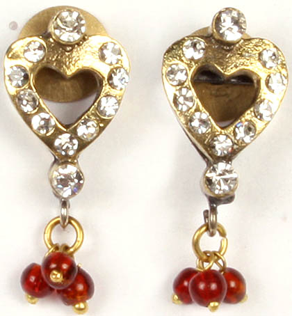Victorian Post-type Dangling Earrings with Cut Glass