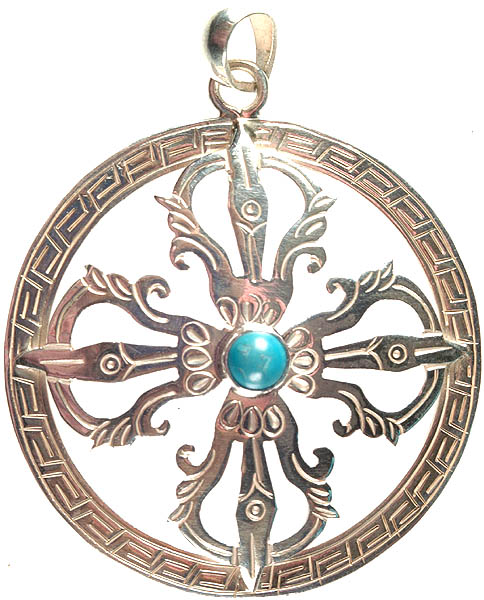 Vishva Vajra Pendant with Central Turquoise