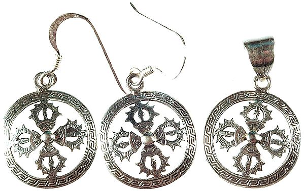 Vishva Vajra Pendant with Matching Earrings Set