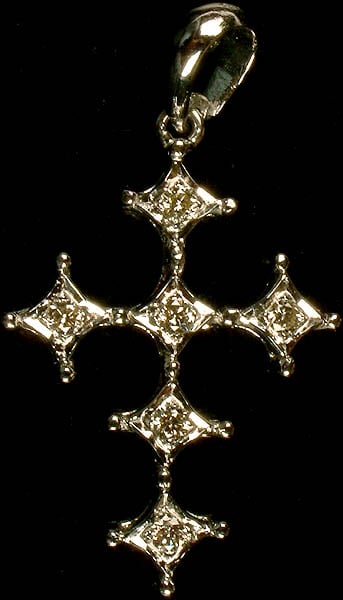 White Gold Cross Pendant with Diamonds