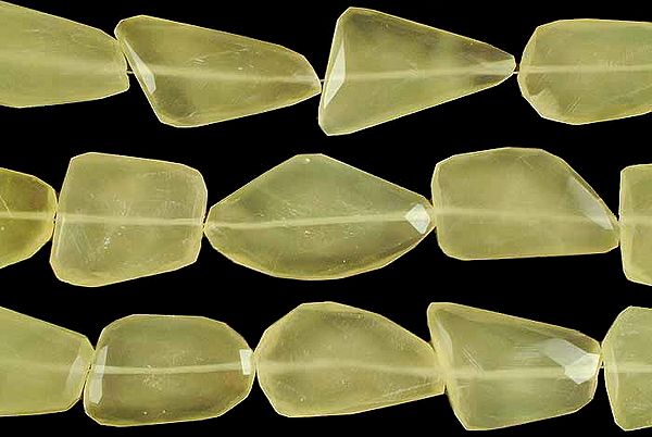 Yellow Chalcedony Faceted Flat Tumbles