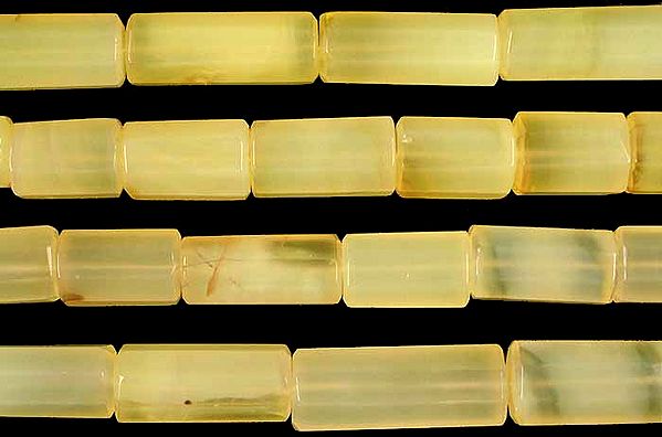 Yellow Chalcedony Faceted Tubes