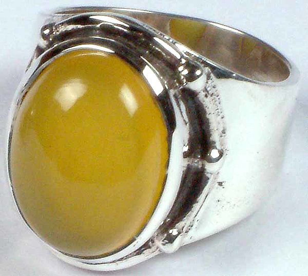 Yellow Chalcedony Finger Ring
