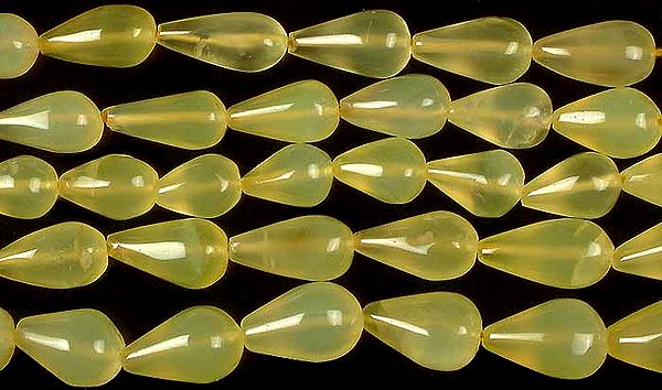 Yellow Chalcedony Straight Drilled Drops