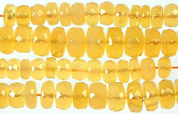 Yellow Opal Faceted Rondells
