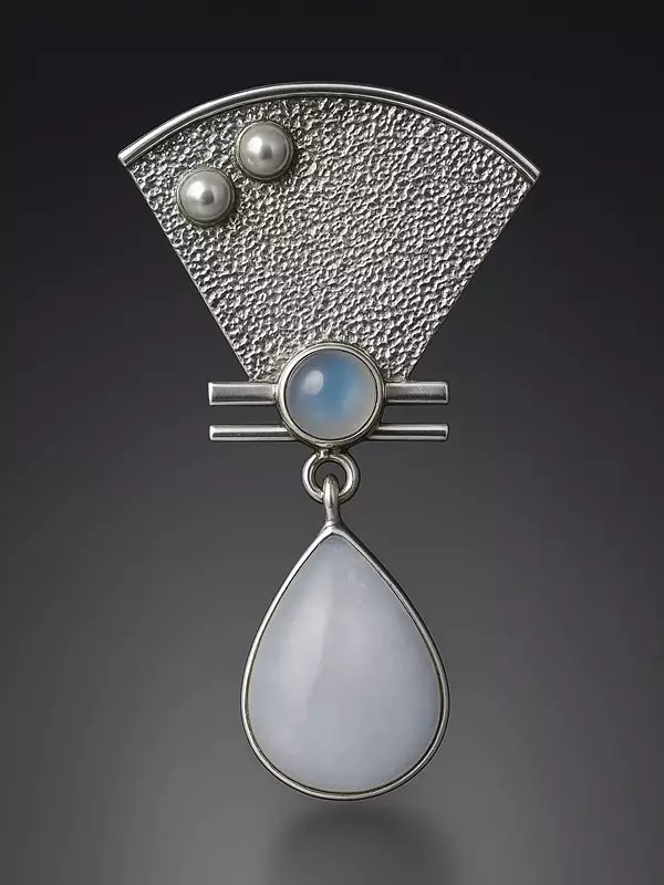 Tear-Drop Moonstone Embellished Pendant with Triangular Spacer