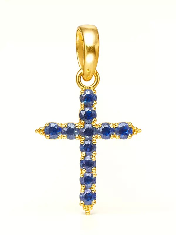 Faceted Sapphire Cross