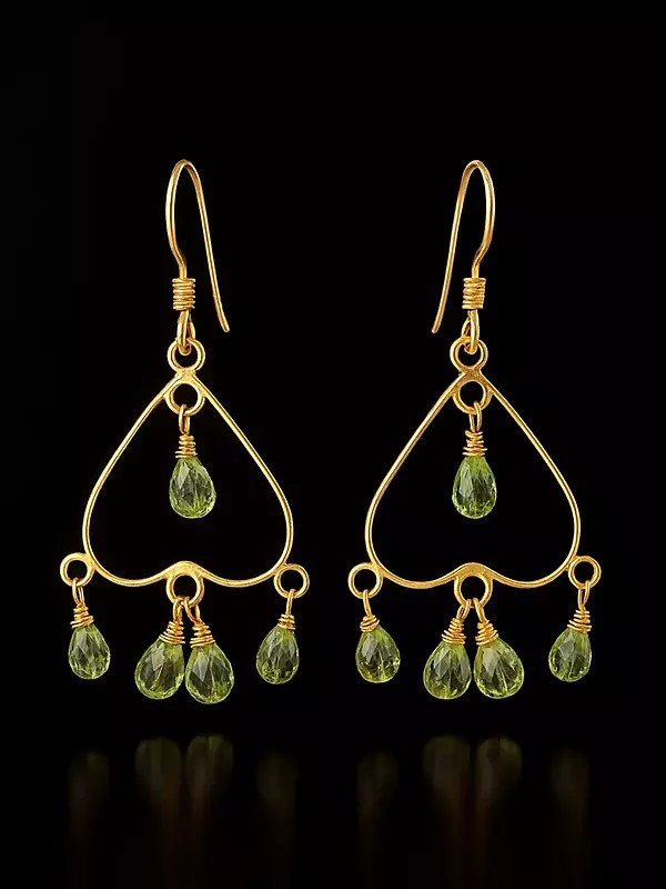 Faceted Peridot Drop Chandeliers