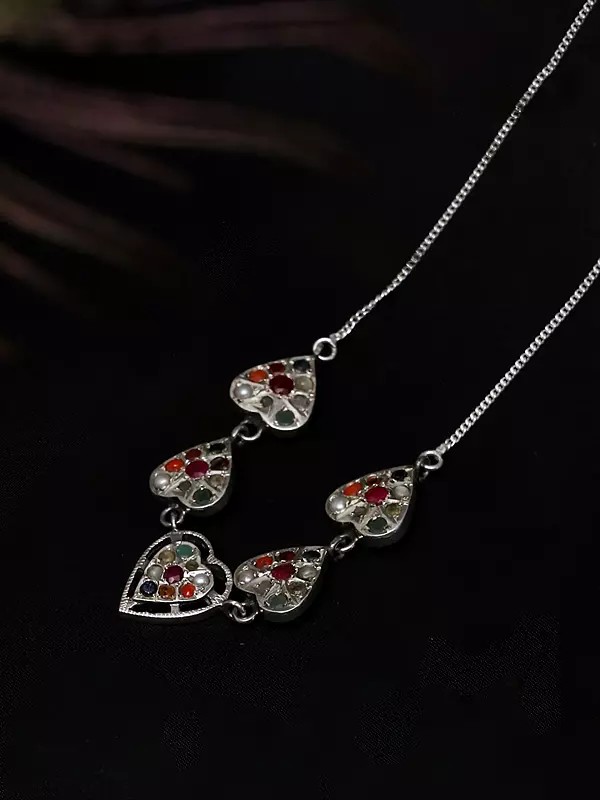 Navaratna Valentine Heart Shape Necklace