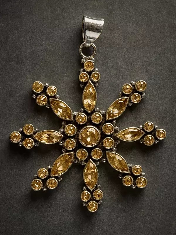 Faceted Citrine Chakra Pendant