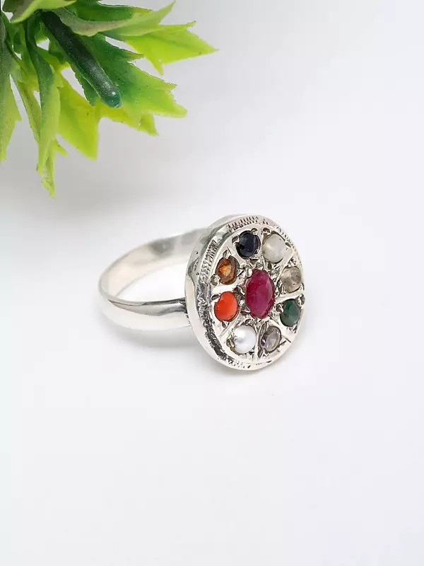 Oval Shape Navaratna Ring