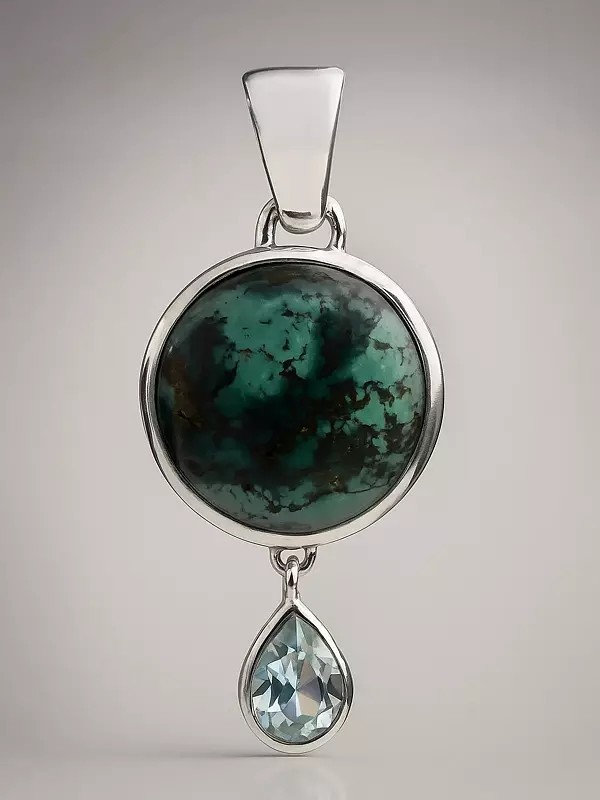 Spider's Web Turquoise Pendant with BT
