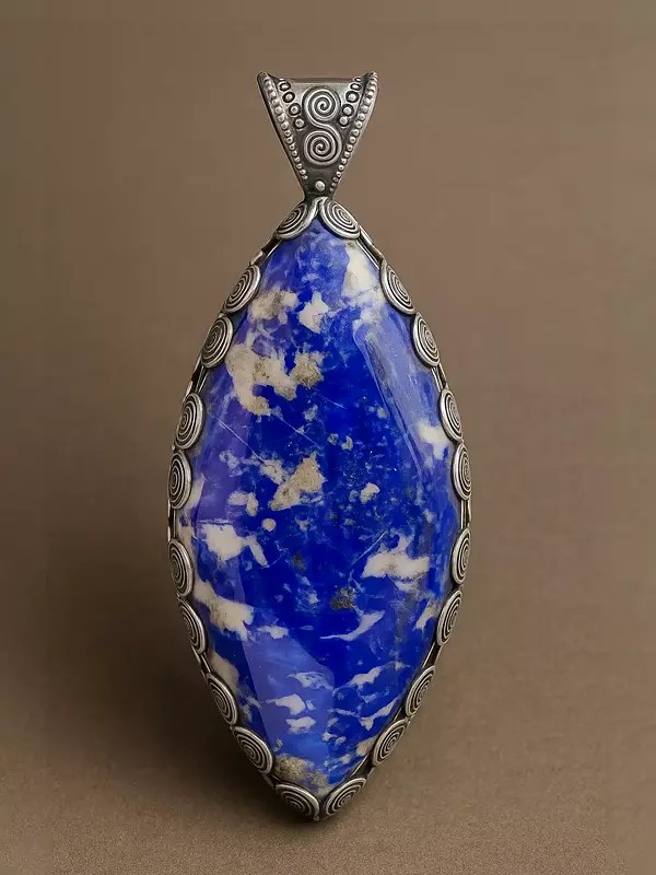 Lapis Lazuli Large Pendant with Spiral