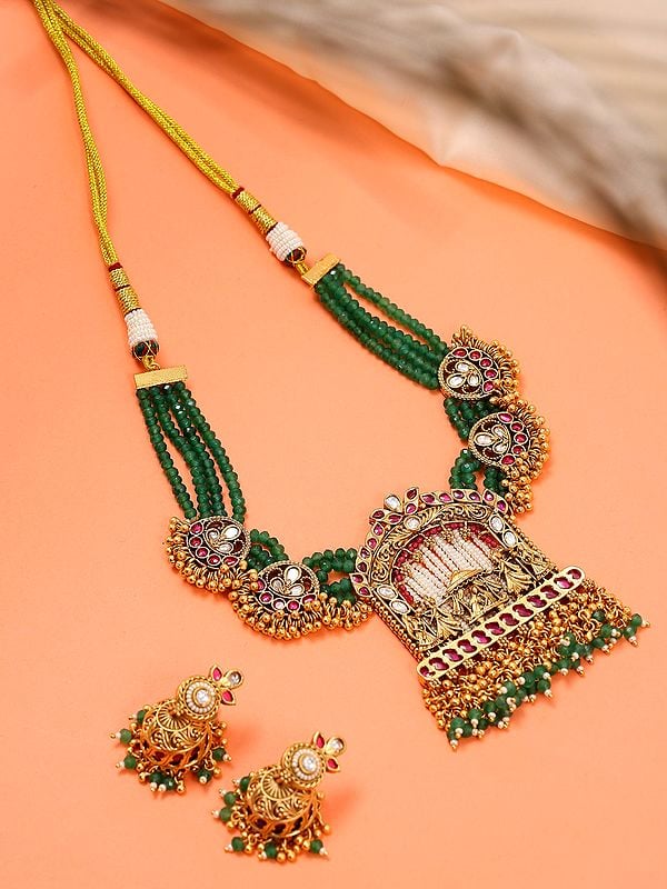 Brass Doli Barat Necklace with Multi Strand Beads