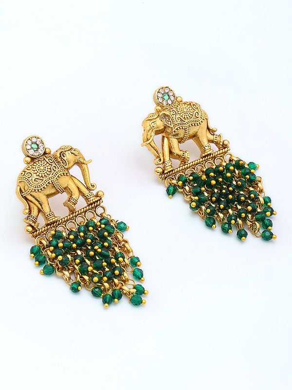 Elephant Design Chandbali Earrings