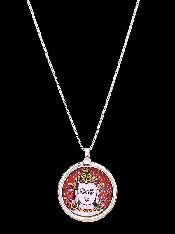 Round Shape Bodhisattva Chenrezig Face Pendant