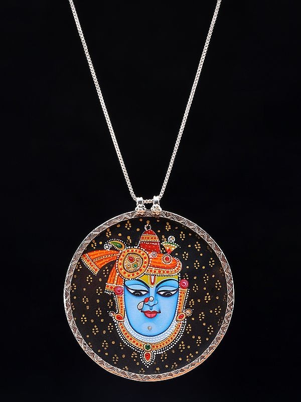 Hand-Painted Shrinathji Round Shape Pendant