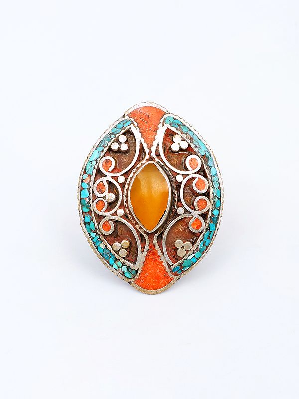 Marquise Shape Tibetan Style Ring