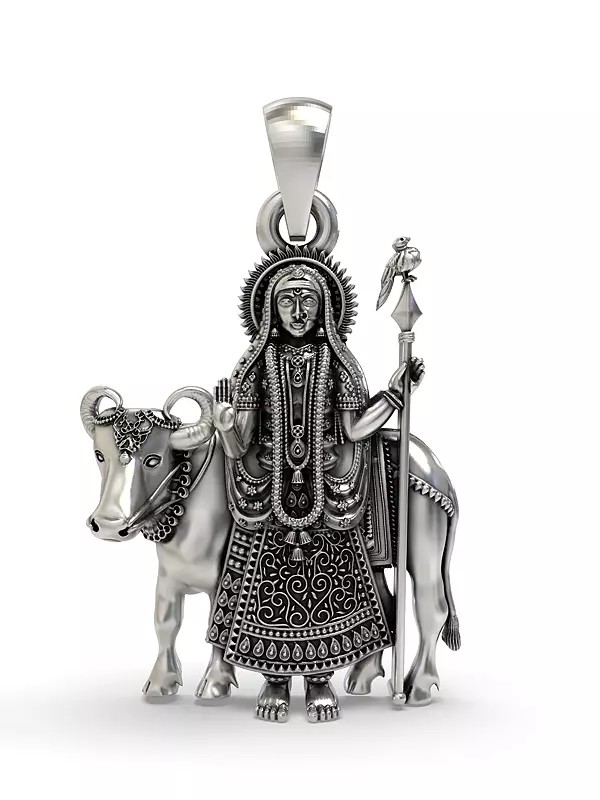 Goddess Pithad Form of The Hindu Goddess Durga Pendant (Rare Goddess of India)