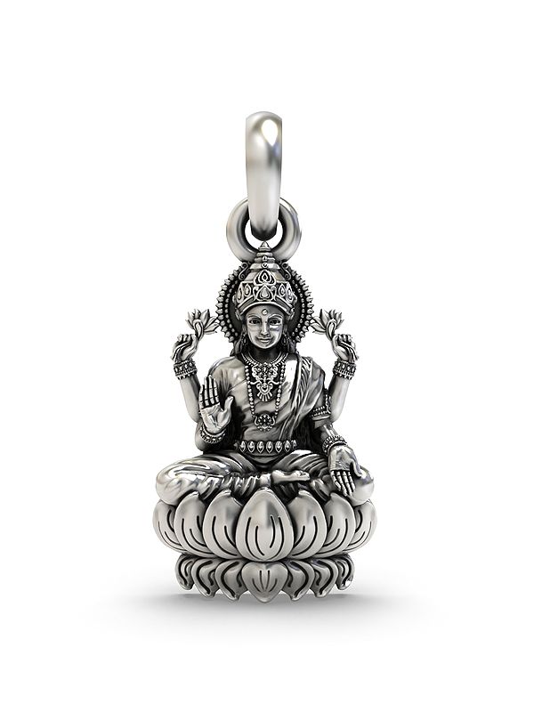 Goddess Lakshmi Seated on Lotus Pendant