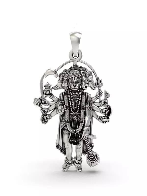Panchamukhi Lord Hanuman Sterling Silver Pendant