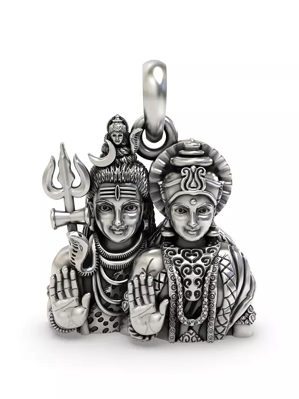 Blessing Lord Shiva and Goddess Parvati Pendant