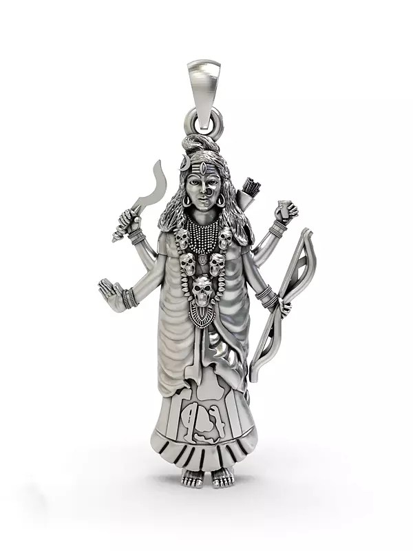 Sterling Silver Akhat Maa Pendant (Rare Goddess of India)