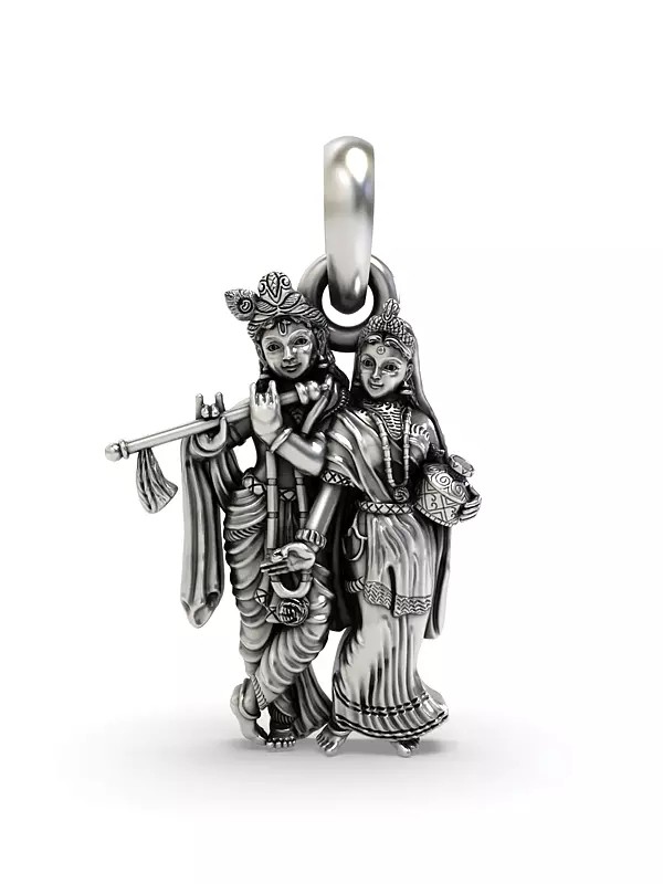 Radha Krishna Sterling Silver Pendant