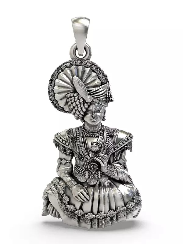 God Swaminarayan Sterling Silver Pendant