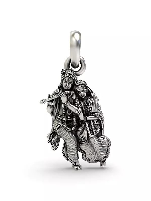 Fluting Radha Krishna Pendant